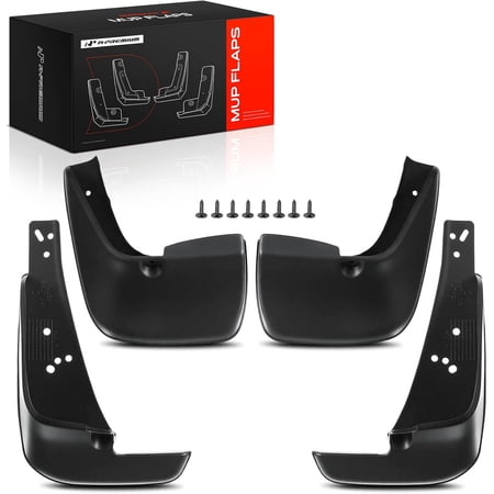 A-Premium Mud Flaps Compatible with Toyota Corolla 2003-2008 Sedan | No Drilling Required Splash Guards with Installation Hardware Accessories, Set of 4 Front and Rear Mudguards