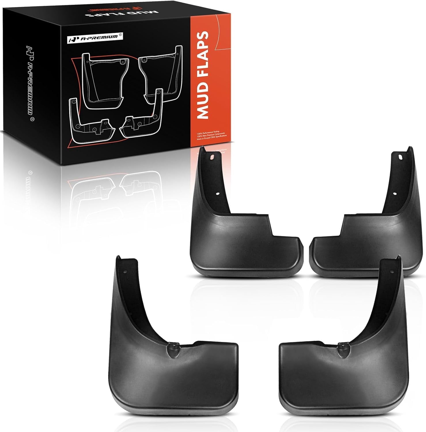 A-Premium Splash Guards Mud Flaps Mudguards Fender Compatible with Toyota Highlander 2008 2009 2010 Front and Rear 4-PC Set