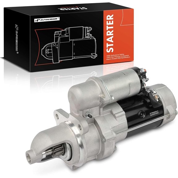 A-Premium Starter Motor Compatible with Ford F600, F700, F800, B600, B700 & Blue Bird All American FE, Commercial Bus, SHL Commercial, SHL TC2000, TC1000, TC2000, 12V 3.0KW 10-Teeth CW