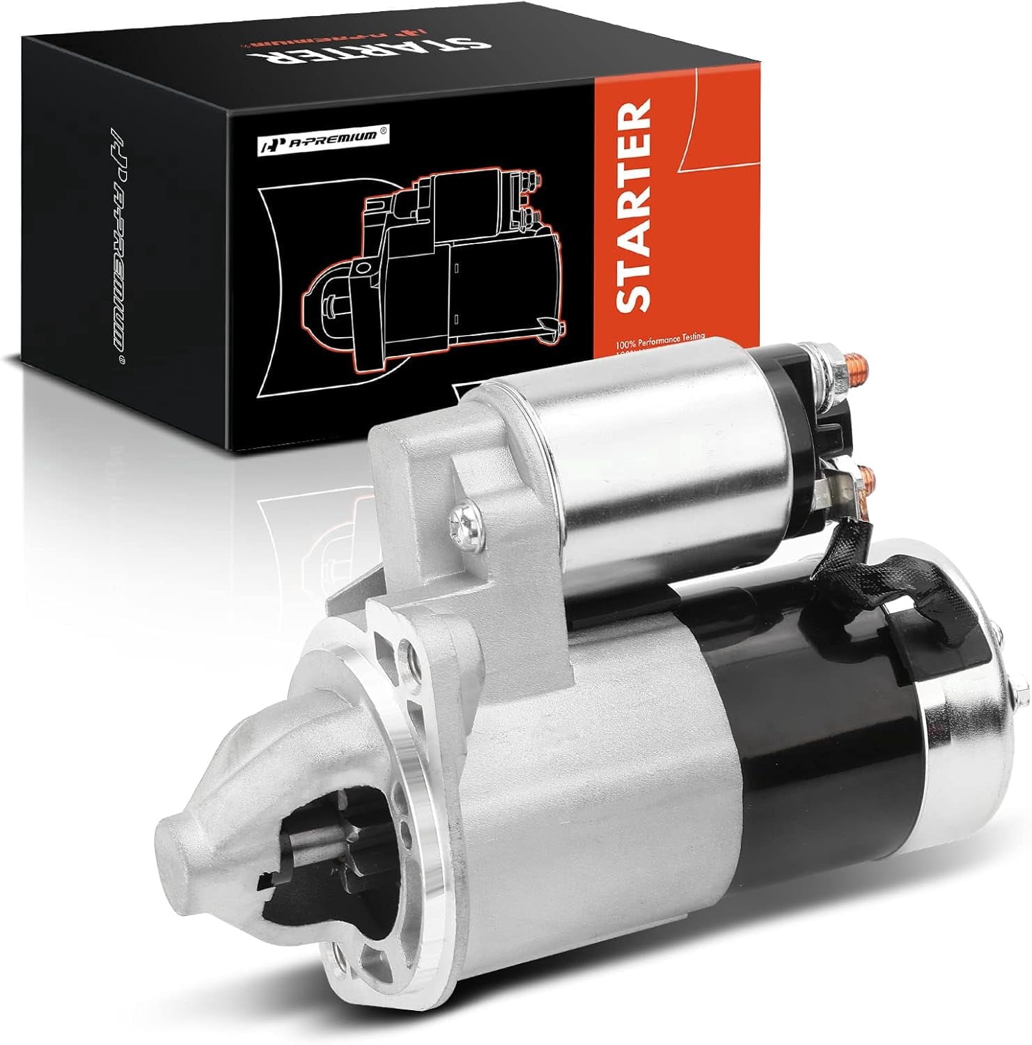 A-Premium Starter Motor Compatible with Hyundai Elantra 07-12, Tiburon 07-08 & Kia Soul 10-11, Sportage 07-10, Spectra 07-09, Spectra5 07-09, 2.0L, 12V 1.2KW 8 Teeth Clockwise, Automatic Transmission