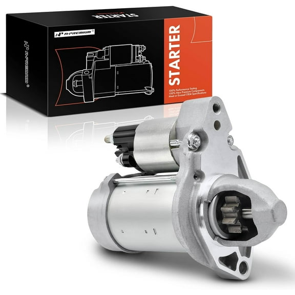 A-Premium Starter Motor Compatible with Jaguar XF XFR 2013-2015, XFR-S 2014-2015, XJ 2013-2017, XJR 2014-2017, F-Type 2014-2016, 3.0L 5.0L, 12V 1.8KW 9-Teeth Clockwise