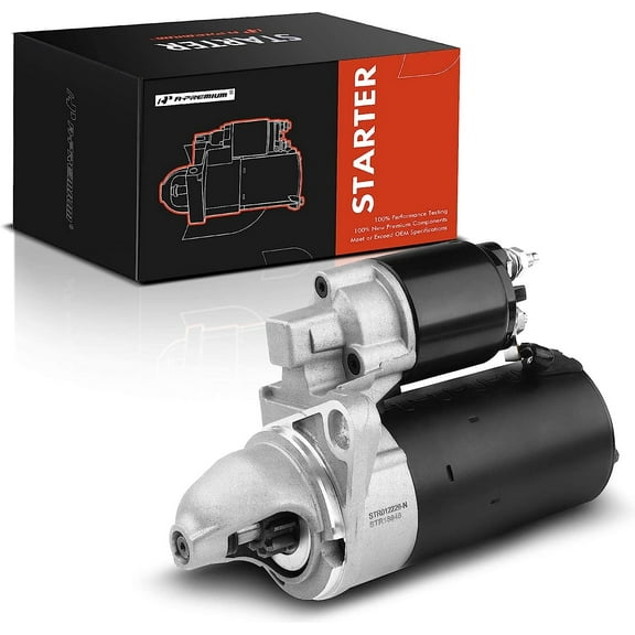 A-Premium Starter Motor Compatible with Perkins Various 1985-2012 & Husqvarna PT26D 2008-2012 & Volvo Penta D1-30A & Shibaura SP1700, 12V 1.4KW 9 Teeth Clockwise, Replace# 36100-22850, 36100-22855
