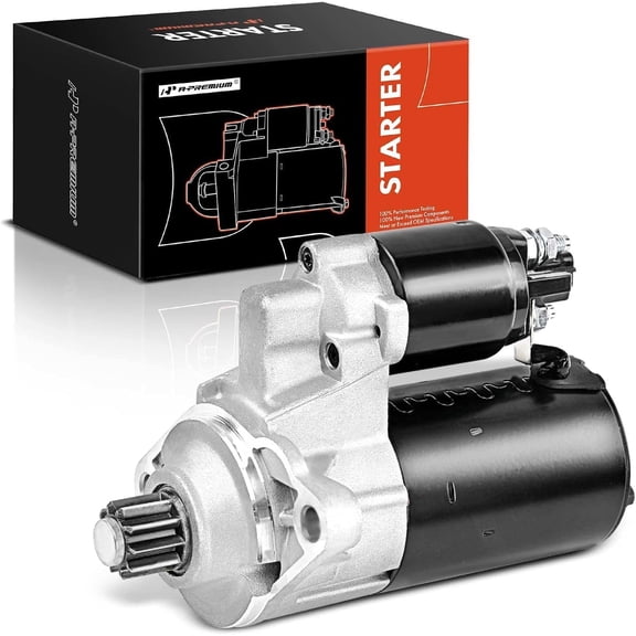 A-Premium Starter Motor Compatible with Volkswagen Jetta 09, Jetta City 07-09, Golf City 07 & Audi A3 07-13, A3 Quattro 10-13, TT, TTS Quattro, 2.0L, 12V 1.1KW 10 Teeth CW