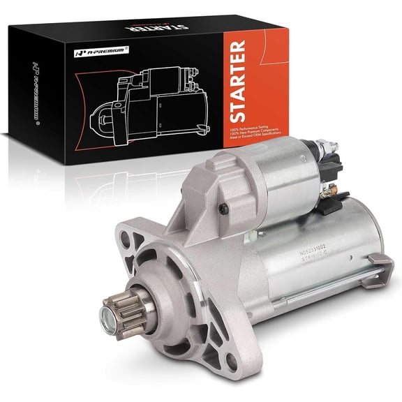 A-Premium Starter Motor Compatible with Volkswagen Jetta 2008-2010, Passat 2010, CC 2010-2011, Eos 2009, GTI 2010, 2.0L, 12V 1.1KW 10-Teeth Counterclockwise, Replace# 02E911023K, 02E911023KX