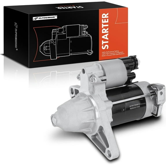 A-Premium Starter Motor Compatible with Honda Civic 2001 2002 2003 2004 2005 1.7L, 12V 1.0KW 9-Teeth Clockwise, Replace# 31200-PMS-003, 31200-PMS-013