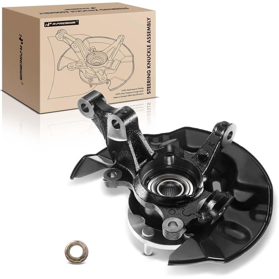 A-Premium Steering Knuckle and Hub Bearing Assembly Compatible with Toyota Corolla 2003-2008 FWD Front Passenger Side