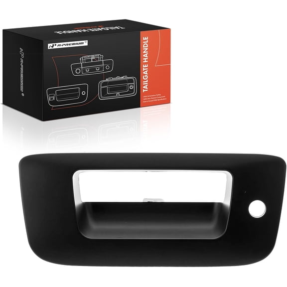 A-Premium Tailgate Handle Bezel with Keyhole Compatible with Chevrolet Silverado 1500 2007-2013, Silverado 2500 HD, Silverado 3500 HD & GMC Sierra 1500, Sierra 2500 HD, Sierra 3500 HD, Primed Black