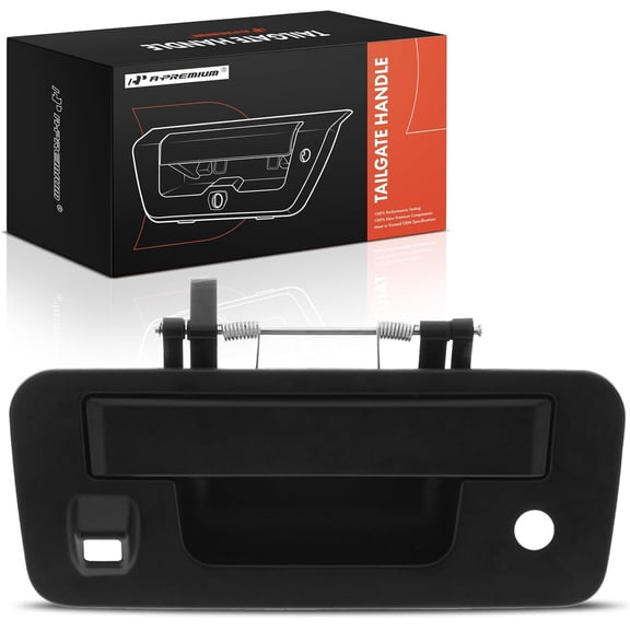 A-Premium Tailgate Handle Liftgate Latch Handle with Camera Hole and Keyhole Compatible with Nissan Titan 2013 2014 2015, Textured Black, Replace# 90606-9FM1A