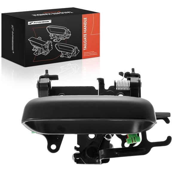 A-Premium Tailgate Handle Liftgate Latch Handle Compatible with Chevrolet Avalanche 1500, Avalanche 2500 & Cadillac Escalade EXT, 2002 2003 2004 2005 2006, Smooth Black, Replace# 19209650SMTH
