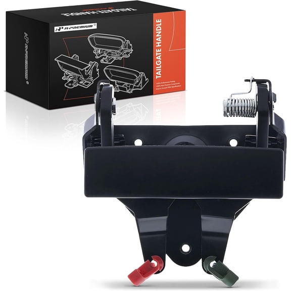 A-Premium Tailgate Handle Liftgate Latch Handle Compatible with Dodge Ram 1500 1994-2001, Ram 2500 3500 1994-2002, Smooth Black, Replace# 68044906AA, 68044906AB