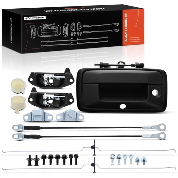 A-Premium Tailgate Rebuild Kit Compatible with Chevrolet Colorado 2016-2017 & GMC Canyon 2016-2017, Rear Tailgate Parts Plasitc Handle Bezel Latch Rod Cable Bushing Hinge Bolts (Pack of 25)