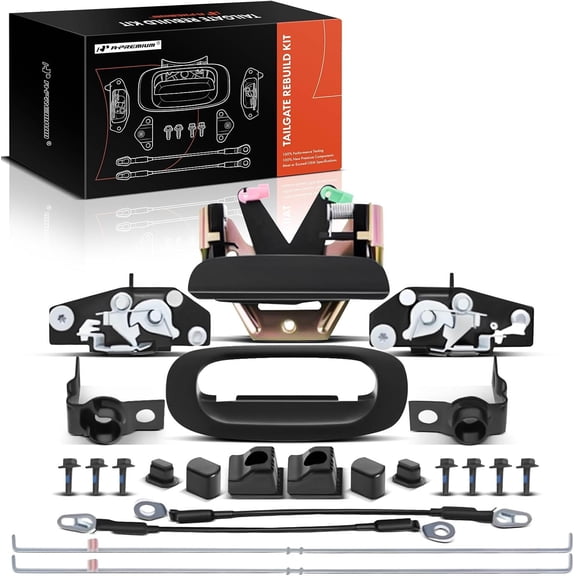 A-Premium Tailgate Rebuild Kit Compatible with Dodge Dakota 1997-2010 & Mitsubishi Raider 2006-2009 & Ram Dakota 2011, Rear Tailgate Parts Plastic Handle Bezel Latch Hinge Cable Bolts (Pack of 23)