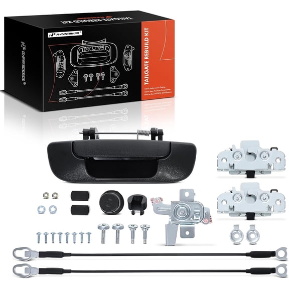 A-Premium Tailgate Rebuild Kit Compatible with Dodge Ram 1500 2003-2008, Ram 2500 2005-2009, Ram 3500 2006-2009, Rear Tailgate Parts Metal Handle Latch Hinge Bushing Cable Bracket Bolts (Pack of 28)
