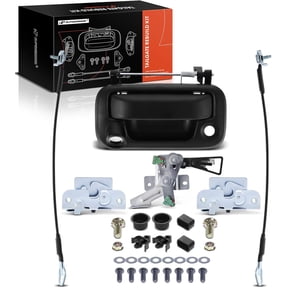 A-Premium Tailgate Rebuild Kit Compatible with Ford F-150 2008-2014, Rear Tailgate Parts Metal Handle Bezel Latch Bracket Cable Bushing Hinge Bolts Lock Rod Retainer Clips (Pack of 32)