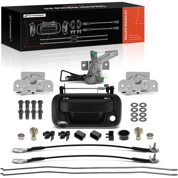 A-Premium Tailgate Rebuild Kit Compatible with Ford F-150 2009-2014, Rear Tailgate Parts Metal Handle Bezel Latch Rod Bracket Cable Bushing Hinge Bolts (Pack of 34)