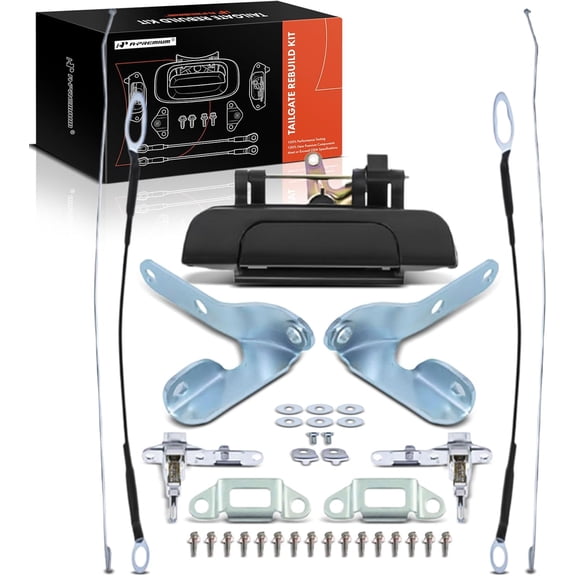 A-Premium Tailgate Rebuild Kit Compatible with Toyota Tacoma 1995-2004, Rear Tailgate Parts Handle Bezel Latch Rod Cable Hinge Striker Bolts (Pack of 37)