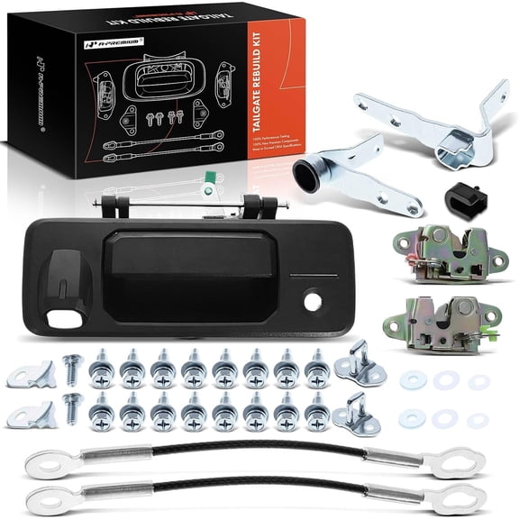 A-Premium Tailgate Rebuild Kit Compatible with Toyota Tacoma 2016-2023, Rear Tailgate Parts Handle Bezel Latch Rod Striker Cable Bushing Hinge Bolts (Pack of 36)