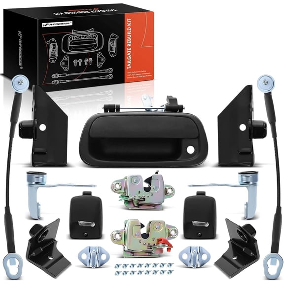 A-Premium Tailgate Rebuild Kit Compatible with Toyota Tundra 2000-2006, Rear Tailgate Parts Handle Bezel Latch Hinge Cable Lamp Striker Bolts (Pack of 31)
