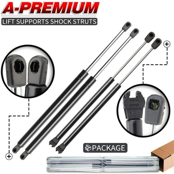 A-Premium Tailgate and Rear Window Lift Supports Shock Struts Replacement for Nissan Pathfinder R51 2005-2013 4-PC Set