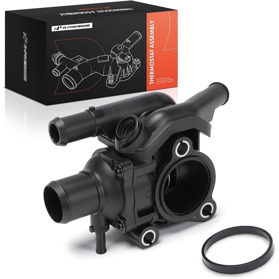 A-Premium Engine Coolant Thermostat Housing Assembly | Compatible with Ford & Mazda Models - Escape 2001-2004, Focus 2000-2004, Tribute 2001-2004 - L4 2.0L