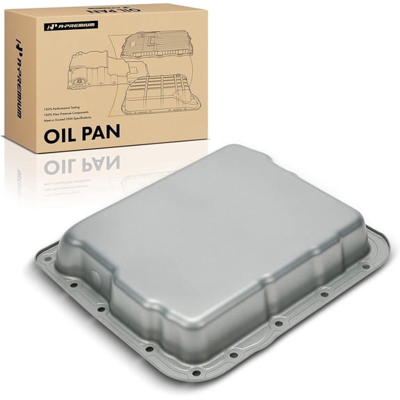 A-Premium Transmission Oil Pan with Drain Plug Compatible with GM Vehicles with THM700-R4/4L60/MD8 or 4L60-E 4-Speed Automatic Transmission