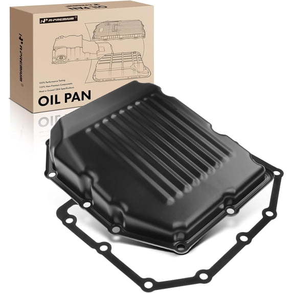 A-Premium Transmission Oil Pan with Drain Plug & Gasket Compatible with Land Rover LR2 2008-2015, Range Rover Evoque 2012-2015, 2.0L 3.2L