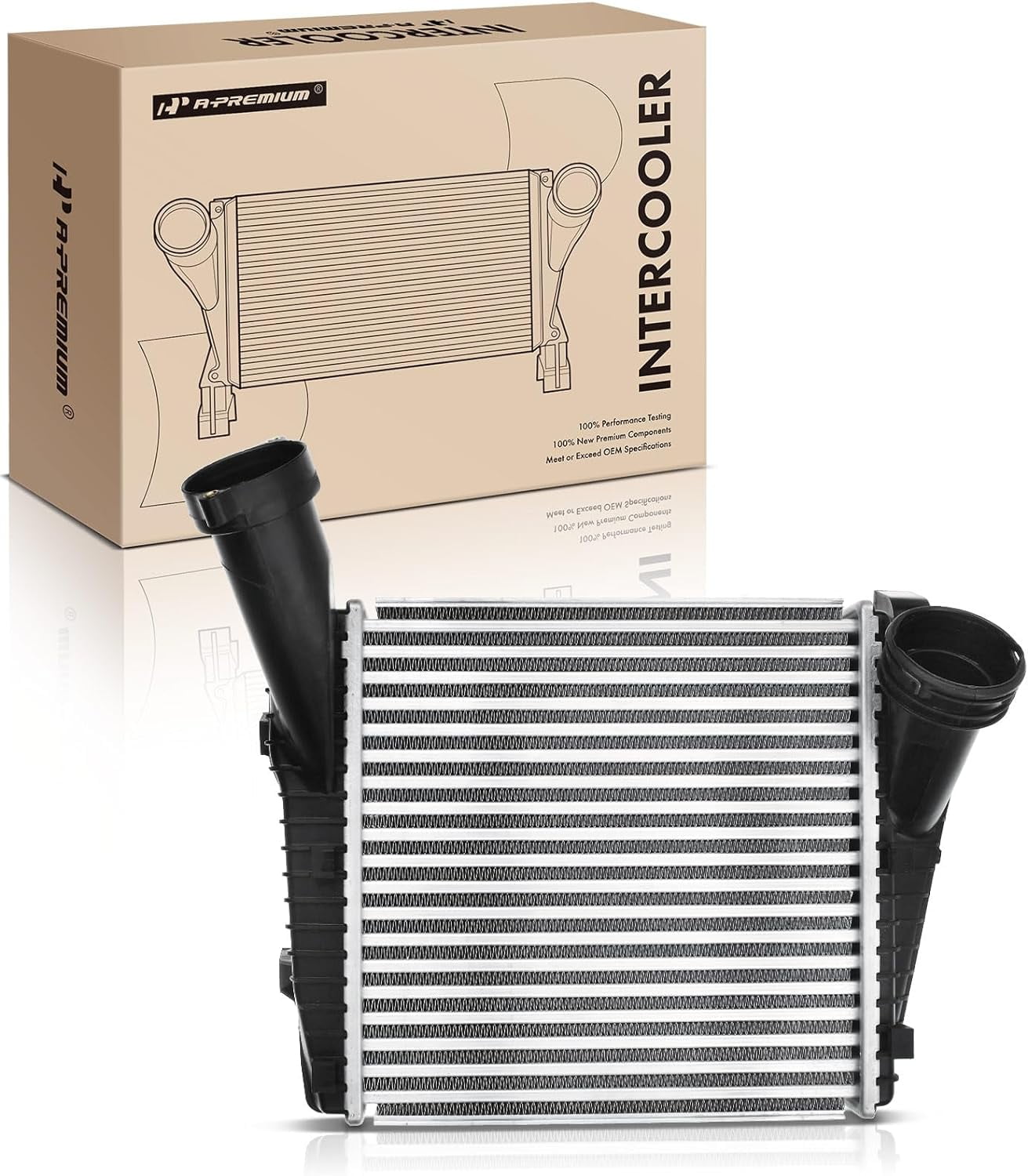 A-Premium Turbo Intercooler Compatible with Audi Q7 2013-2015 3.0L & Porsche Cayenne 2013-2016 3.0L & Volkswagen Touareg 2013-2016 3.0L, Turbocharged, Left Side