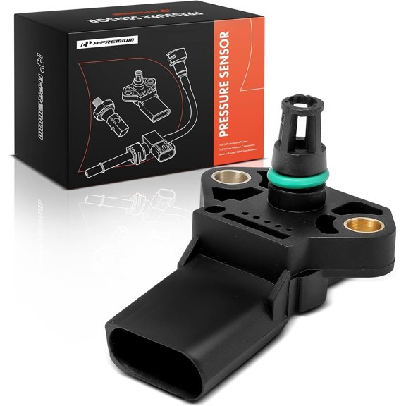 A-Premium Turbocharger Boost Sensor [4 Pins] Compatible with Volkswagen Jetta 2002-2010, Passat 2003-2010, Golf 2003-2006, Tiguan, Beetle, CC, Eos, GTI & Audi A4, A3, Q3, TT, A3 A4 Q3 TT Quattro