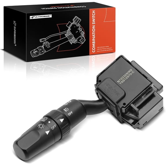 A-Premium Turn Signal Switch, Headlamps Beam Fog Light Multifunction Switch Lever Compatible with Mazda 3 2004-2010, No Automatic Headlight Control, Replace # BN8R66122