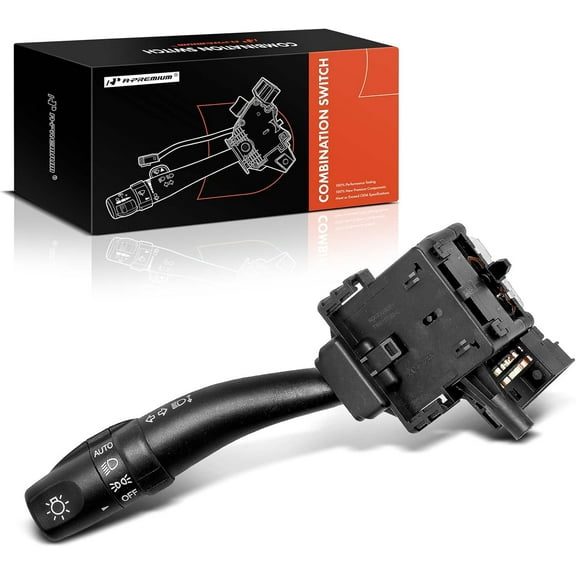 A-Premium Turn Signal Switch, Headlight Dimmer (Auto), Parking Light Multifunction Switch Lever Compatible with Hyundai Santa Fe 07-12, Sonata 09-10, Kia Optima 06-11, No Fog Light