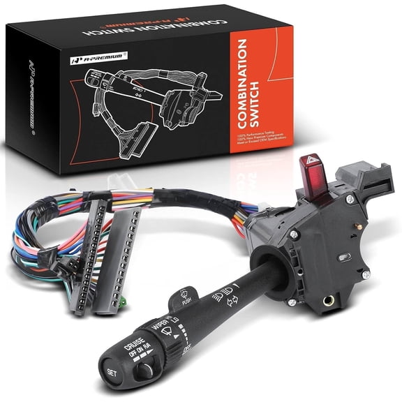 A-Premium Turn Signal Windshield Wiper Multifunction Switch Compatible with 1999-2002, Chevy Silverado, Avalanche, Tahoe, Suburban, C1500/2500/3500 & GMC Sierra, Yukon, Escalade, Replace# 26100839