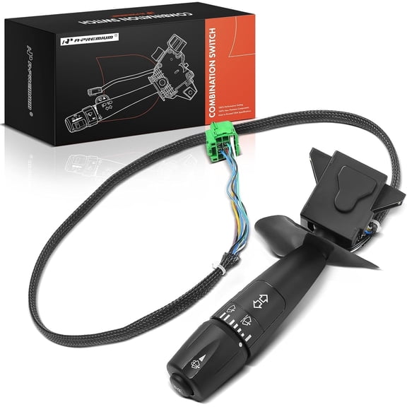 A-Premium Turn Signal Windshield Wiper Switch with 8 Wire Compatible with Kenworth & Peterbilt Models - T680, C500, T370, T440, T470, T660, T800, T880, 379, 330, 337, 365, 384, 385 & More