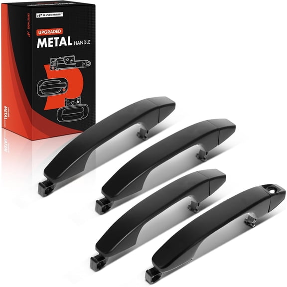 A-Premium Upgraded Metal Exterior Door Handle Compatible with Chevrolet Colorado 2015-2022 Crew Cab, Primed Black, 2-PC Set, Front & Rear Driver and Passenger Side