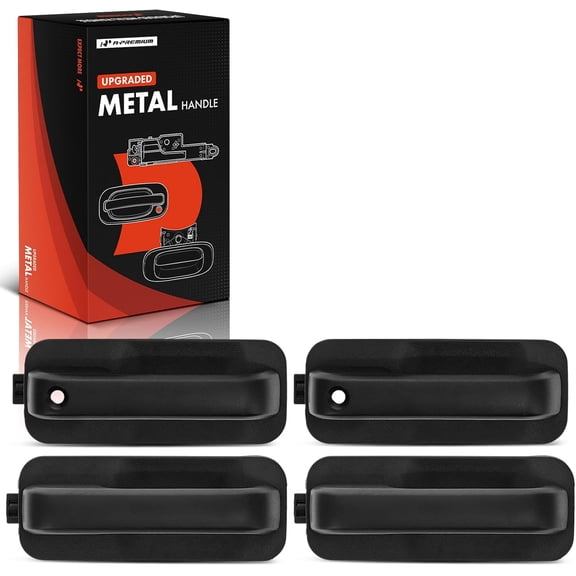 A-Premium Upgraded Metal Exterior Door Handles Compatible with Ford F-150 F150 2015-2020 Crew Cab Pickup, Black, 4-PC Set, Front and Rear Driver and Passenger Side