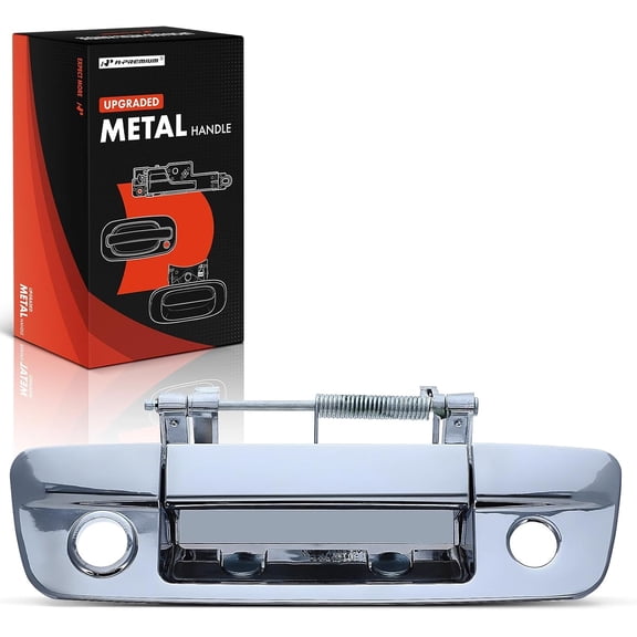 A-Premium Upgraded Metal Tailgate Handle Liftgate Latch Handle with Keyhole Compatible with Ram 1500, 2500, 3500, 2013-2018, Chrome, Replace# 68197873AA-ACHMT