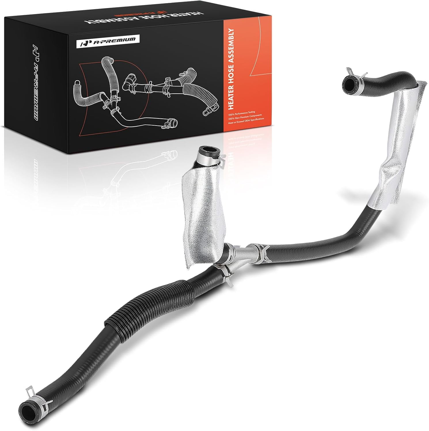 A-Premium Water Inlet HVAC Heater Hose Pipe Line Assembly with Clamps, Protective Sleeve Attached & Auxiliary Heater Compatible with Ford Explorer & Mercury Mountaineer, 2006 2007 2008 2009 2010