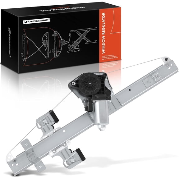 A-Premium Rear Left Driver Side Power Window Regulator with 2-Pin Motor Compatible with 2007-2013 Chevy Silverado/GMC Sierra 1500/2500 HD/3500 HD Extended Cab Pickup, Replace# 25885884, 15901326