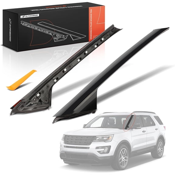 A-Premium - Windshield Pillar Trim Panel Molding - Compatible with Ford Explorer 2011-2018 - Front Left Driver Outer & Inner Window Accessories - Replace BB5Z-7803137-AA, BB5Z-7803145-AA