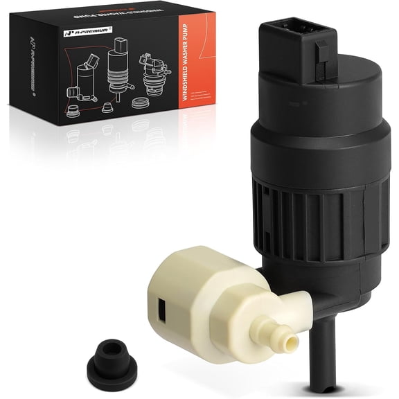 A-Premium Windshield Washer Pump Compatible with Chevrolet Equinox & Volkswagen Passat, Golf, GTI, e-Golf, EuroVan & Jeep Renegade & Fiat 500, 500X, 500L & Suzuki XL7 & Saturn & Pontiac & Ram