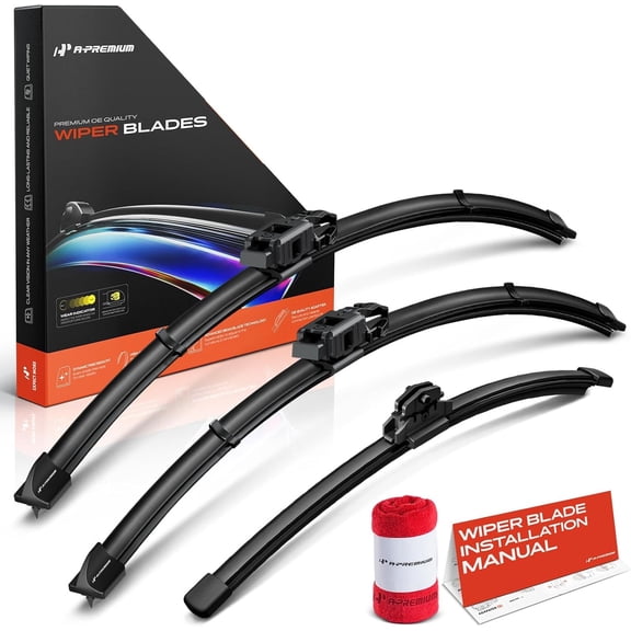 A-Premium Windshield Wiper Blades Compatible with BMW F39 Series X2 2018-2023 - Front Rear Wipers Blade Set for 24"/20"/13", Gen2V6/FR_DA Arm Connector, with Wear Indicator & Towel (Pack of 3)