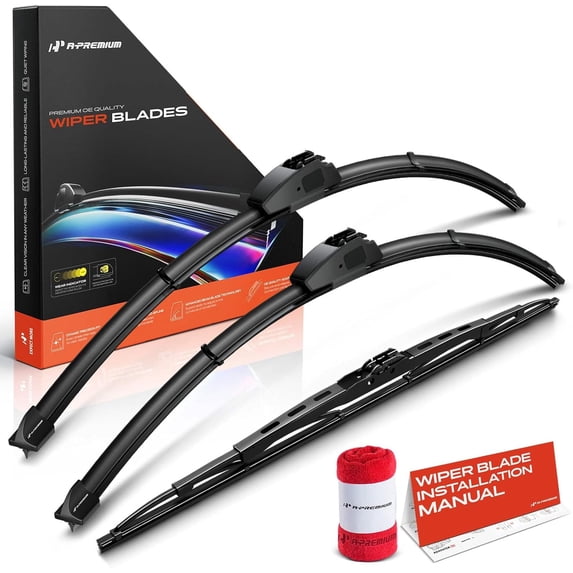 A-Premium Windshield Wiper Blades Compatible with Land Rover Range Rover 2002-2012 - Front Rear Wipers Blade Set for 26"/26"/18", Slide Latch/Hook Arm, with Wear Indicator & Towel (Pack of 3)