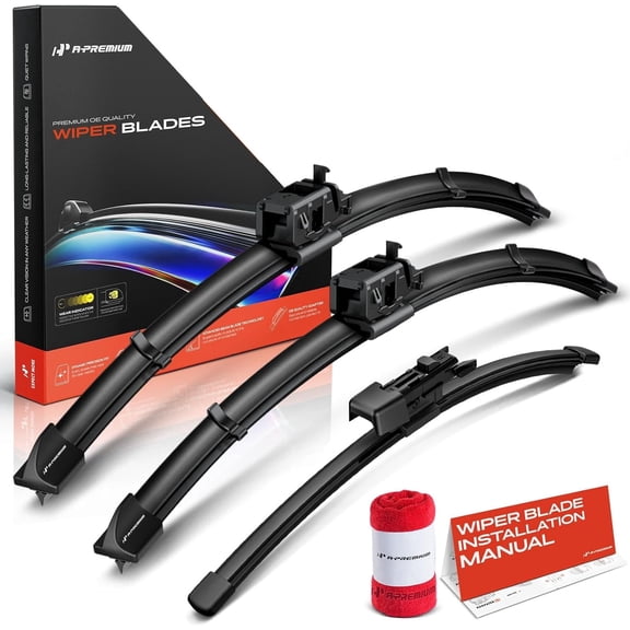A-Premium Windshield Wiper Blades Compatible with Mercedes-Benz G550, G63 AMG, 2019-2024 - Front Rear Wipers Blade Set for 16"/16"/12", MB/FR_2B, with Wear Indicator & Towel (Pack of 3)
