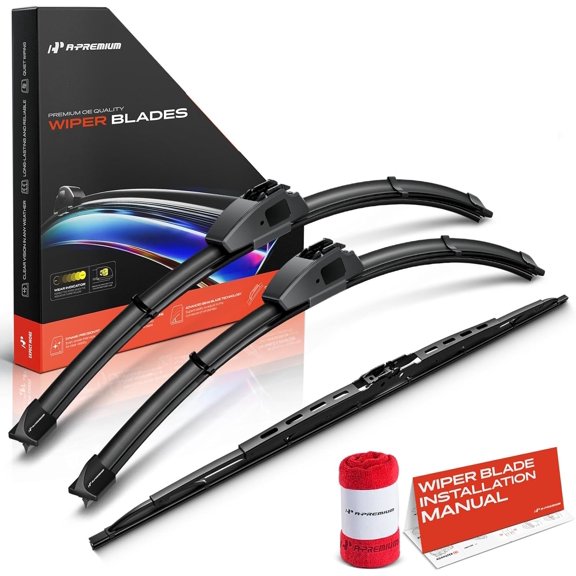 A-Premium Windshield Wiper Blades Compatible with Mercury Cougar 1999 2000 2001 2002 - Front Rear Wipers Blade Set for 22"/20"/22", Hook/Hook Arm Connector, with Wear Indicator & Towel (Pack of 3)