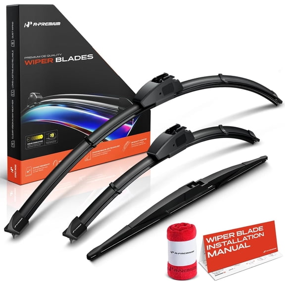 A-Premium Windshield Wiper Blades Compatible with Toyota Prius 2004-2009 & Lexus RX500h 2023-2024 - Front Rear Wipers Blade Set for 26"/18"/16", Hook/RL2 Arm, with Wear Indicator & Towel (Pack of 3)