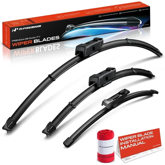 A-Premium Windshield Wiper Blades Compatible with Volkswagen ID.4 2021-2024 - Front Rear Wipers Blade Set for 28"/18"/11", TLPN/FR_2V2 Arm Connector, with Wear Indicator & Towel (Pack of 3)