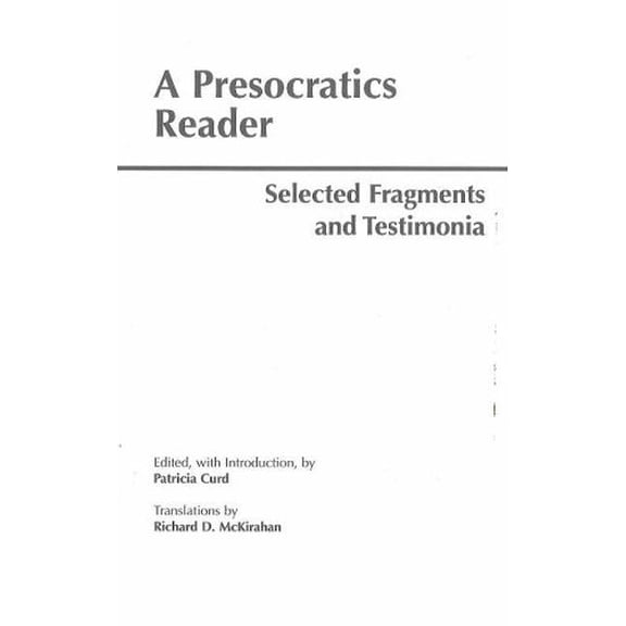 Pre-Owned A Presocratics Reader (Paperback) 0872203263 9780872203266