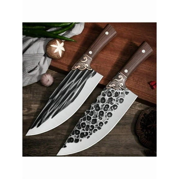 A Professional Meat Cutting Knife With Sharp Edges Made Of Stainless Steel, Suitable For Outdoor Camping And Kitchen Use