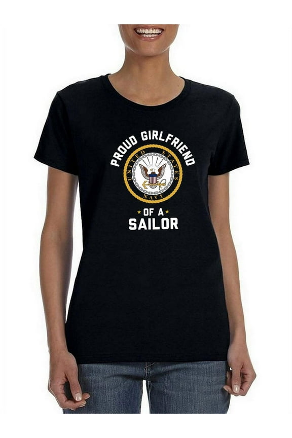 A Proud Gf Of A Sailor Shaped T-Shirt Women -Navy Designs, Female Large