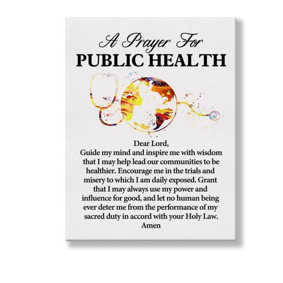 A Public Health's Prayer Quote Poster Canvas Wall Art for Office Home Decor - Community Medical Public Health Canvas Print Wall Art Painting