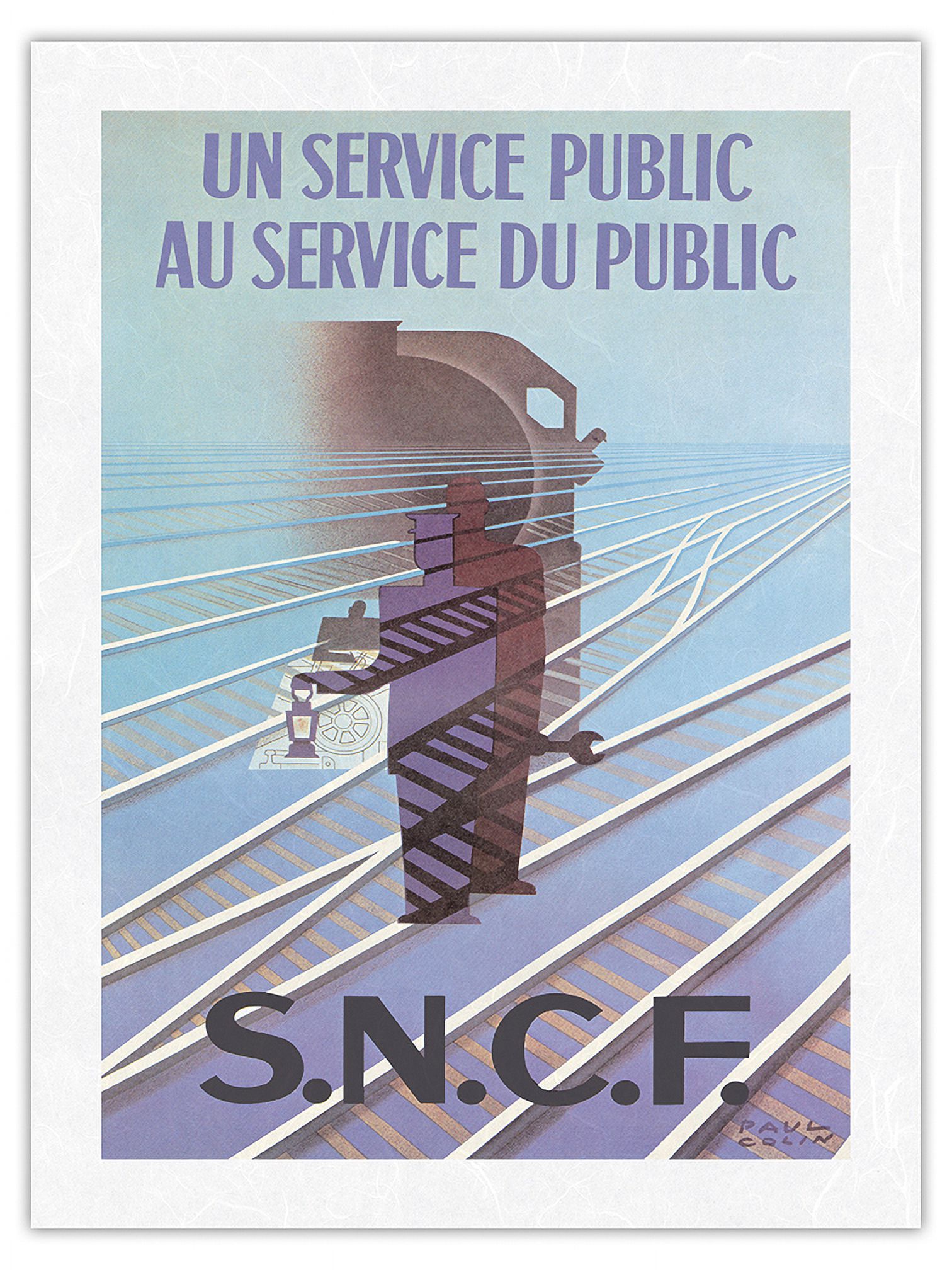 Affiche Vintage SNCF SERVICE Du PUBLIC - Format 60x90 Cm, Poster Neuf, Marque PostersAndCo